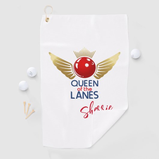 Dame of the Lanes Custom Bowling Towel Golfhandtuch (Insitu)