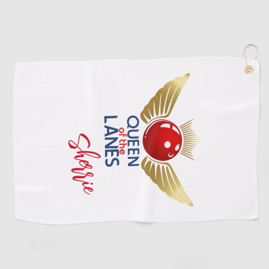 Dame of the Lanes Custom Bowling Towel Golfhandtuch (Horizontal)