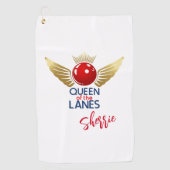 Dame of the Lanes Custom Bowling Towel Golfhandtuch (Vorderseite)