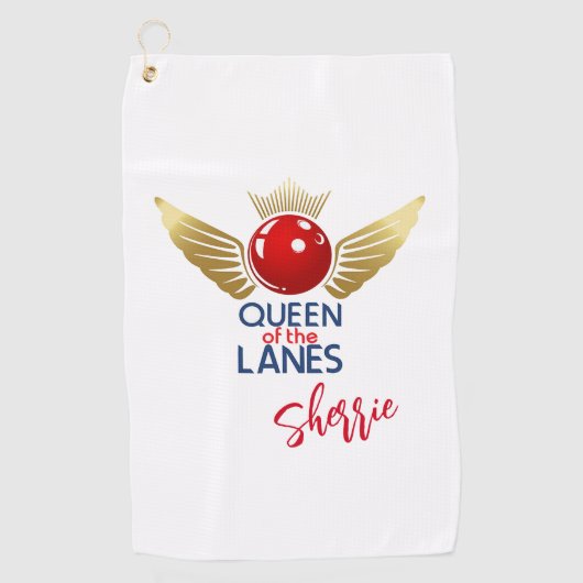 Dame of the Lanes Custom Bowling Towel Golfhandtuch (Vorderseite)