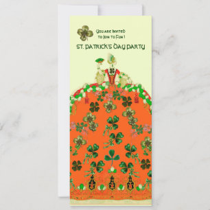 DAME ORANGE MIT KLEEBLÄTTERN ST. PATRICK'S DAY PAR EINLADUNG