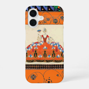 DAME ORANGE SCHWARZE WIRBEL /MODEKOSTÜMDESIGNERIN iPhone 16 HÜLLE