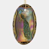 Dame Peacock Keramik Ornament (Rechts)