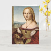 Dame RAPHAEL mit einer Einhorn-Gruß-Karte Karte (Gelbe Blume)