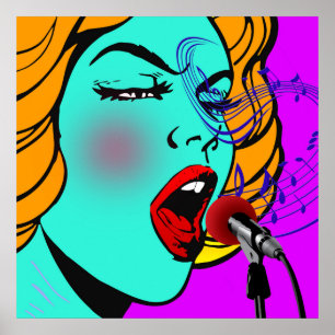 Dame singt die Blues Poster