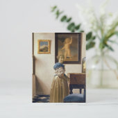 Dame stehend am Virginal, c.1672-73 Postkarte (Stehend Vorderseite)