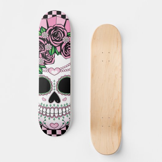 Dame Sugar Skull Skateboard (Vorderseite)