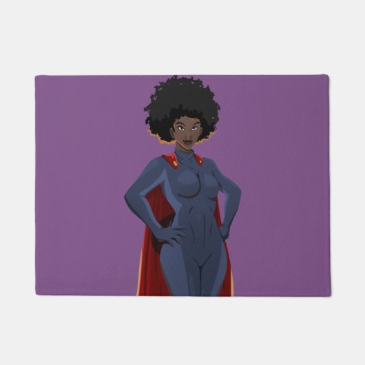 Dame Superheld Fußmatte (Vorderseite)