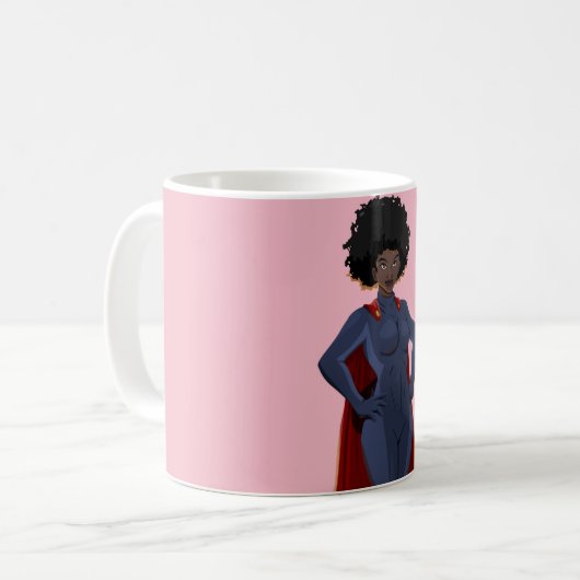 Dame Superheld Kaffeetasse (Vorderseite Links)