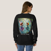 Dame süßes Hemd Sweatshirt (Schwarz voll)
