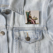 Dame Taking Coffee, Modegeck, c.1695 (engravi Button (Beispiel)