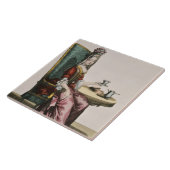 Dame Taking Coffee, Modegeck, c.1695 (engravi Fliese (Seite)