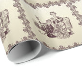 Dame trinkt Tee Geschenkpapier (Rolleneckpunkt)