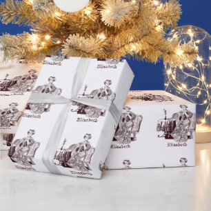 Dame trinkt Tee Geschenkpapier