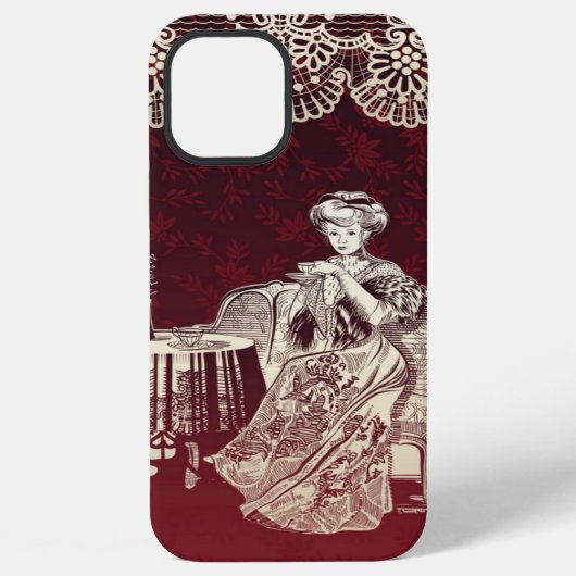Dame trinkt Tee iPhone Hülle (Rückseite)