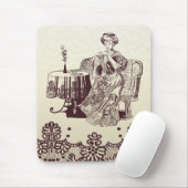 Dame trinkt Tee Mousepad (Mit Mouse)