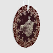 Dame trinkt Tee Ornament (Vorderseite)