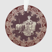 Dame trinkt Tee Ornament (Vorderseite)