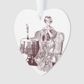 Dame trinkt Tee Ornament (Vorderseite)