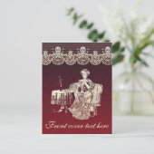 Dame trinkt Tee Postkarte (Stehend Vorderseite)