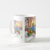 Dame und Eichhörnchen Vintag Kaffeetasse (Vorderseite Links)