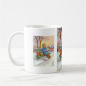 Dame und Eichhörnchen Vintag Kaffeetasse (Links)