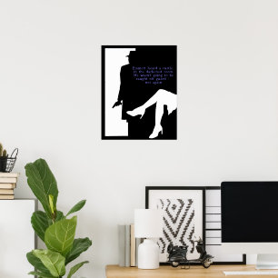 Dame und eine Tür - noir Druck Poster