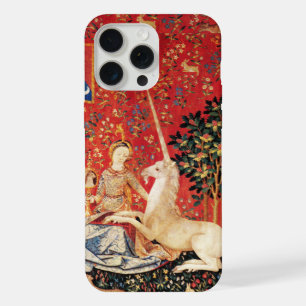 DAME UND EINHORN Fantasie Tiere Grün Rot Blumenmus iPhone 15 Pro Max Hülle