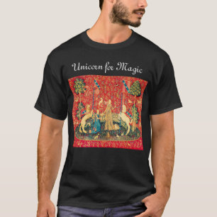 DAME UND EINHORN FÜR MAGISCHE Fantasy Blumen,Tiere T-Shirt