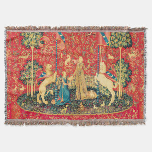 DAME UND EINHORN Löwe,Fantasy Blumen,Tiere Decke