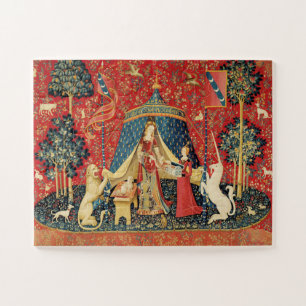 DAME UND EINHORN Löwe,Fantasy Blumen,Tiere Puzzle