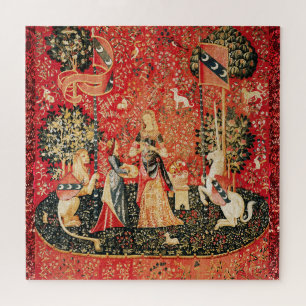 DAME UND EINSHORN Geruch ,Löwe, Blumen,Tiere Puzzle