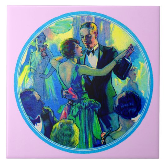 Dame und Gentleman der 1920er Jahre auf der Tanzfl Fliese (Vorderseite)