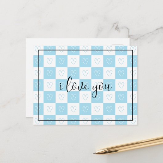 Dame und Herz Postkarte (Vorderseite/Rückseite Beispiel)