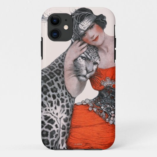 Dame und Leopard Case-Mate iPhone Hülle (Rückseite)