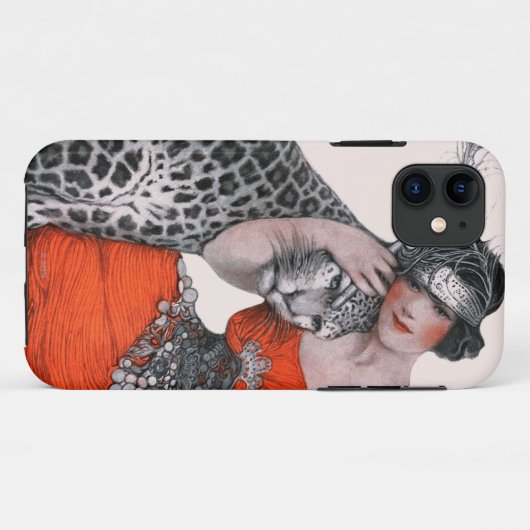 Dame und Leopard Case-Mate iPhone Hülle (Rückseite (Horizontal))