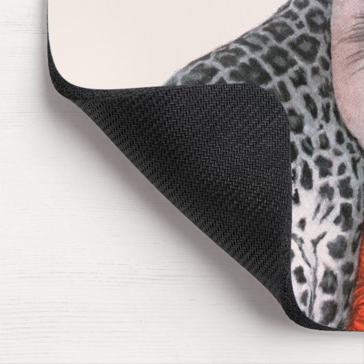 Dame und Leopard Mousepad (Ecke)