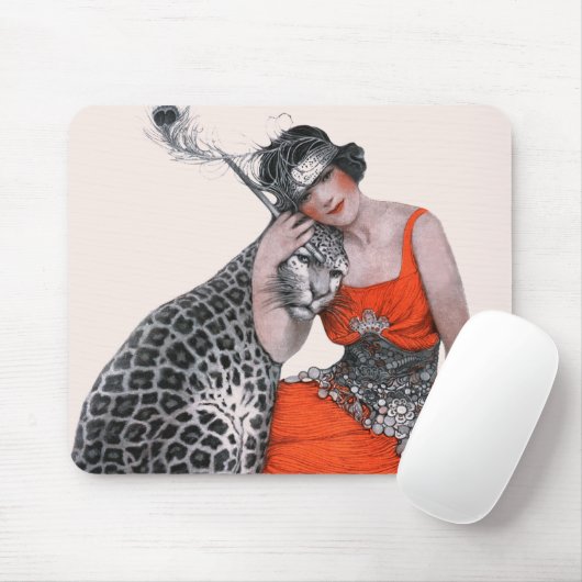 Dame und Leopard Mousepad (Mit Mouse)