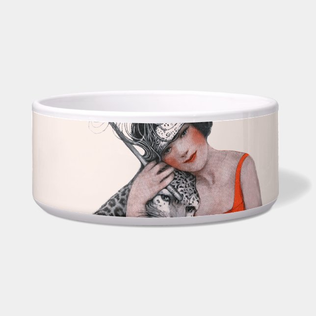 Dame und Leopard Napf (Vorderseite)