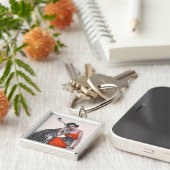 Dame und Leopard Schlüsselanhänger (Seite)