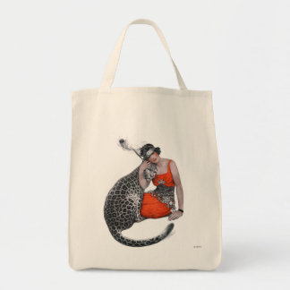 Dame und Leopard Tragetasche
