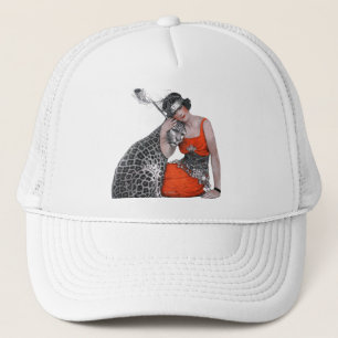 Dame und Leopard Truckerkappe