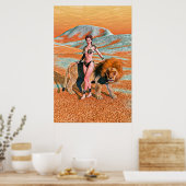 Dame und Löwe Poster (Küche)