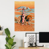 Dame und Löwe Poster (Heimbüro)