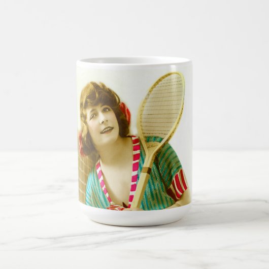 Dame und Tennis Kaffeetasse (Mittel)
