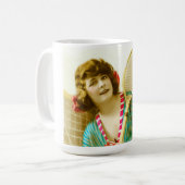 Dame und Tennis Kaffeetasse (Vorderseite Links)
