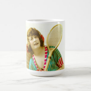 Dame und Tennis Kaffeetasse