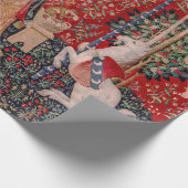 Dame und Unicorn mittelalterlicher Geruch Geschenkpapier (Ecke)