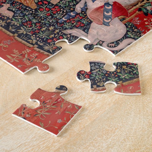 Dame und Unicorn mittelalterlicher Geruch Puzzle (Seite)