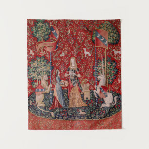 Dame und Unicorn mittelalterlicher Geruch Wandteppich